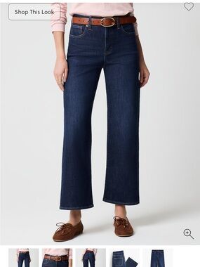NYT J. Crew Factory Indigo Wide-Leg Cropped Jeans